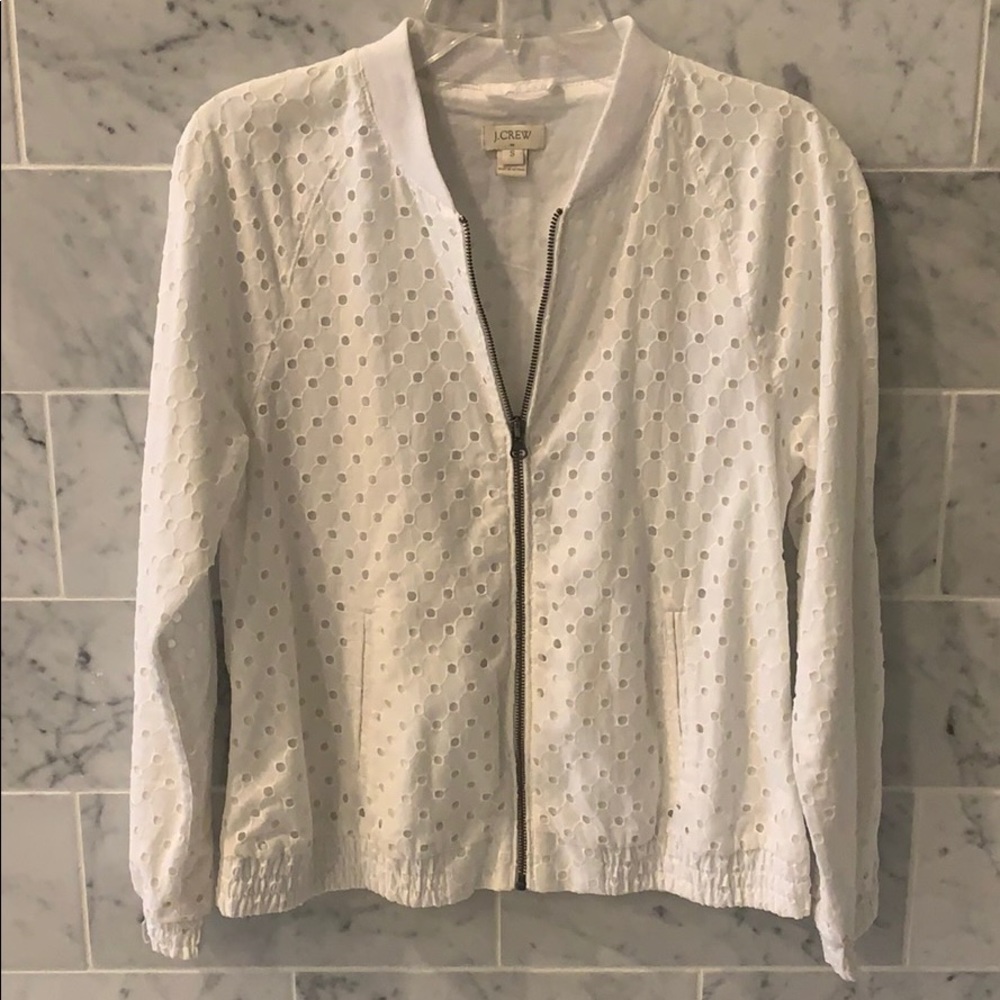 NWOT J. Crew Eyelet Bomber Jacket 🌷 🤍